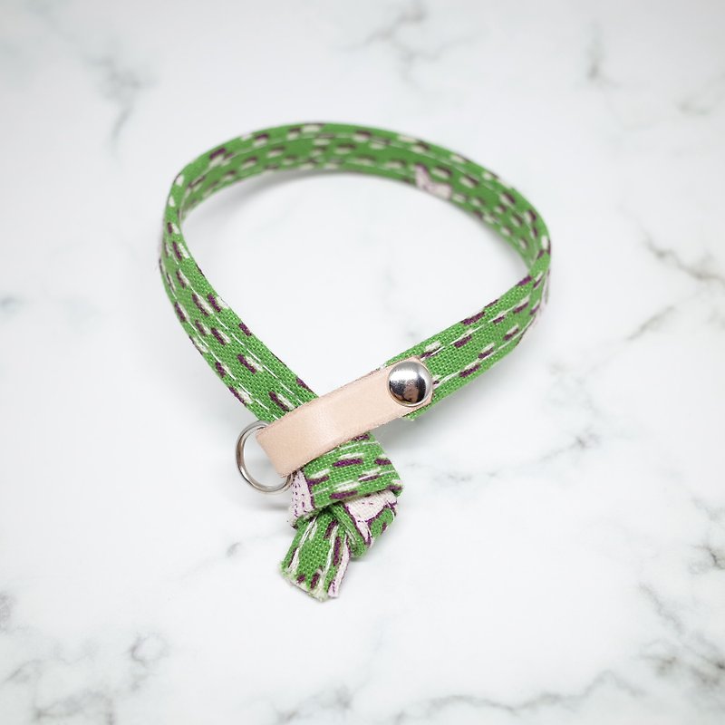 Cat collars, Green Sika Deer_CCJ090433 - Collars & Leashes - Genuine Leather 