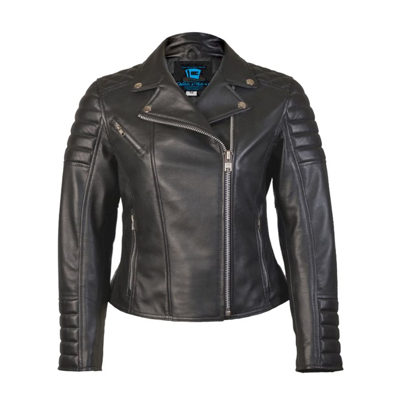 Ladies Biker Style Fashion Black Sheep Leather Jacket - 男夾克/外套 - 真皮 黑色