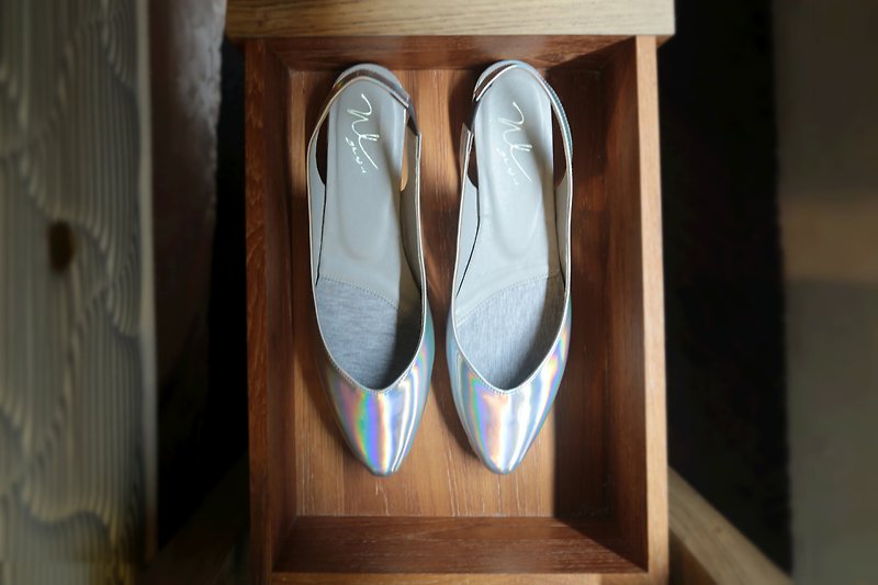 WL Pearl low-heeled (ocean) Heeled Sandals - Sandals - Genuine Leather Multicolor