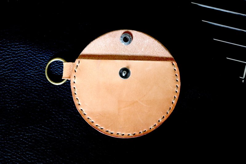 || PAPERICS || Wallet 手工圓形皮革零錢包 - 中性設計 - 零錢包/小錢包 - 真皮 咖啡色