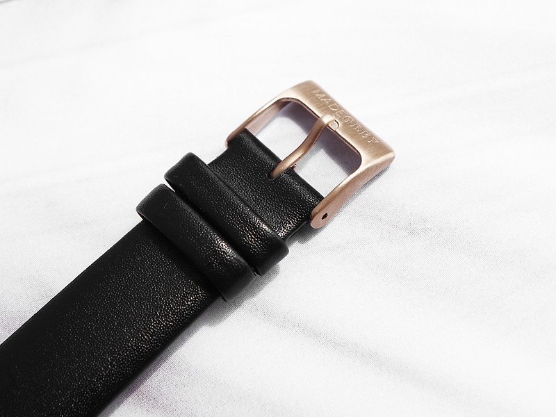 MG002 strap | rose gold buckle x black belt - Women's Watches - Genuine Leather Black