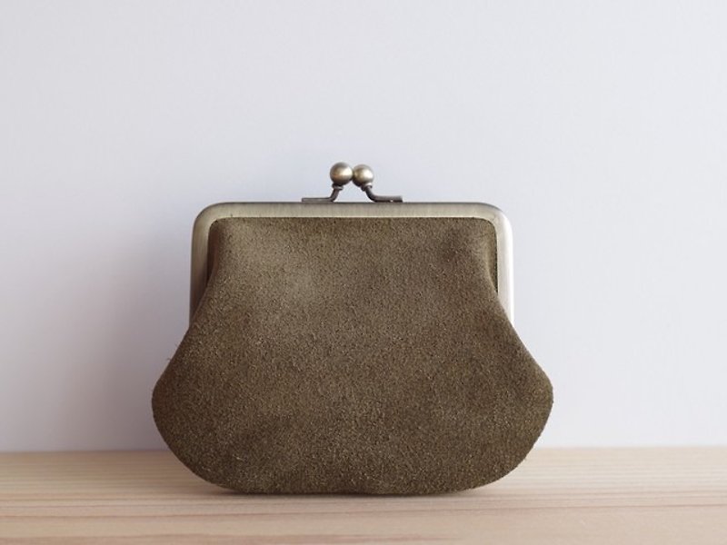 Square snap lock leather purse Green suede - 財布 - 革 グリーン
