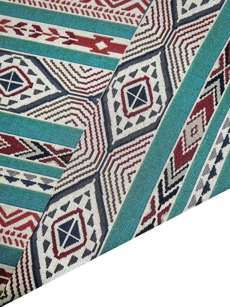 Multi-color Tribal Fabric Thai Woven Fabric Craft Supplies Textile 1/2 yard - 編織/刺繡/羊毛氈/縫紉 - 其他材質 藍色