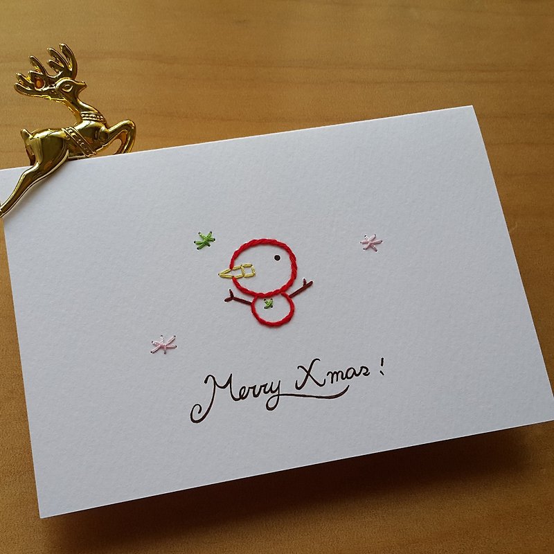{New} merry christmas snowman，Embroidery paper - การ์ด/โปสการ์ด - กระดาษ หลากหลายสี