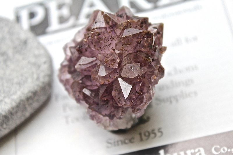 Brazilian flower type amethyst ore (with base) ▲ - Items for Display - Gemstone Gold