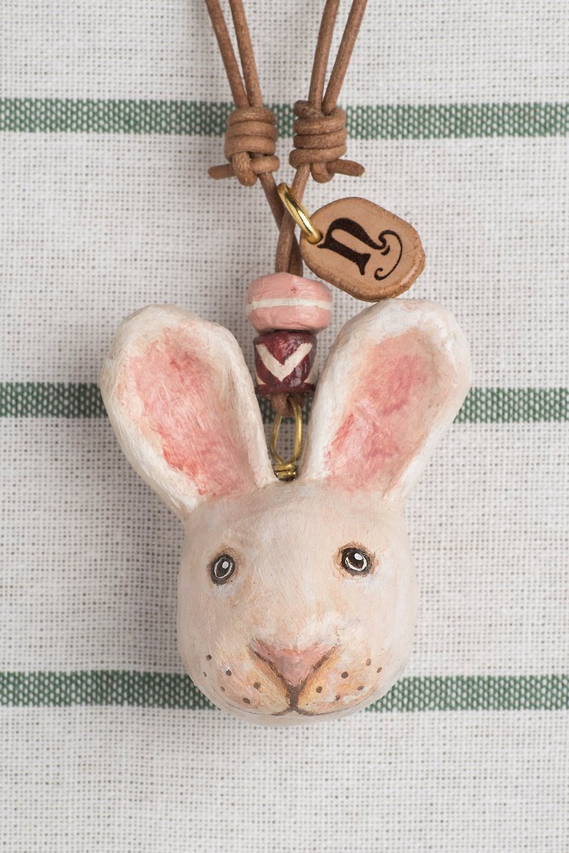 Bunny Pendant Necklace / Animal Item 錬 - สร้อยติดคอ - กระดาษ ขาว