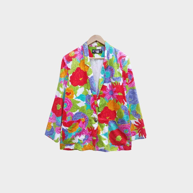 Dislocation vintage / flower suit jacket no.B72 vintage - Women's Blazers & Trench Coats - Polyester Multicolor