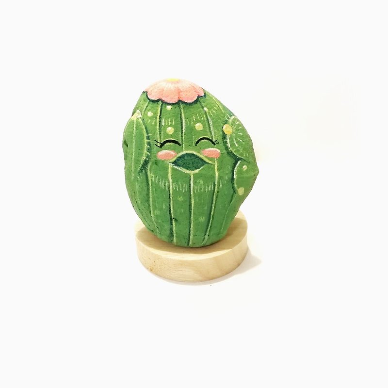 Cactus Stone painting. - Other - Stone Green