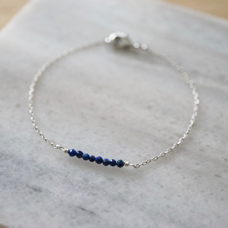 ITS-B131 [925 silver bracelet, small gemstone, lapis lazuli] 1 bracelet. - Bracelets - Silver Silver