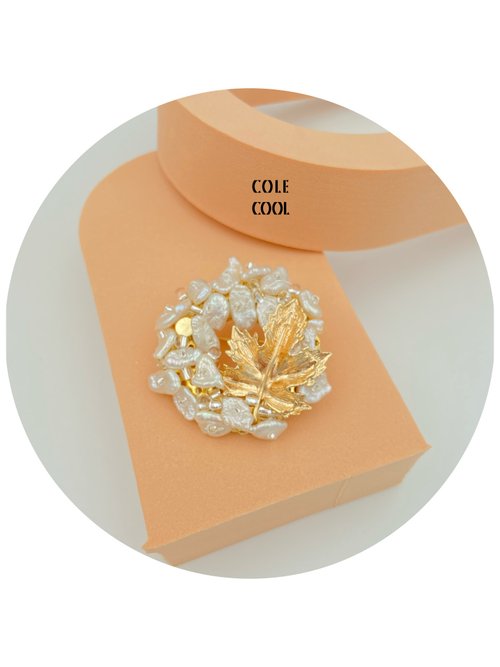 ART COLE 【母親節禮盒】和風淡水珍珠胸針 清雅胸針 日本風格胸針v3