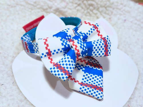 Unique Handmade HK 紅白藍 煲呔領帶 寵物 貓狗圍巾/頸飾 頸帶