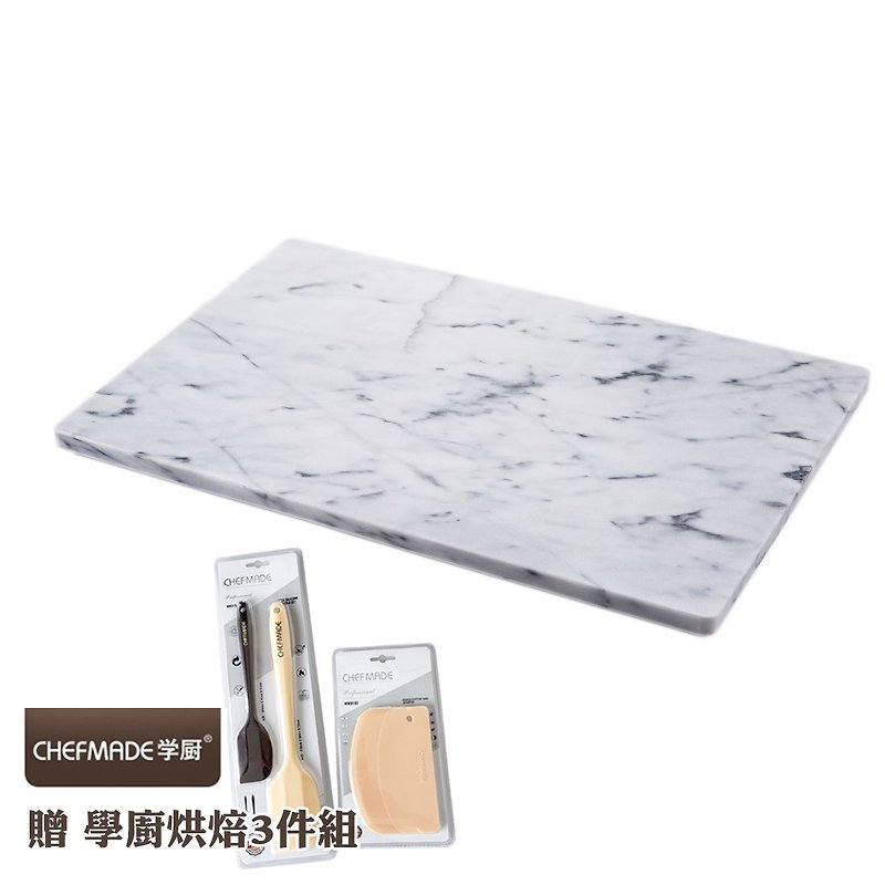 Natural Marble Cooking Board 40x60cm (Large) Kneading Pad/Baking Tool/Chocolate Tempering - ผ้ารองโต๊ะ/ของตกแต่ง - หิน ขาว
