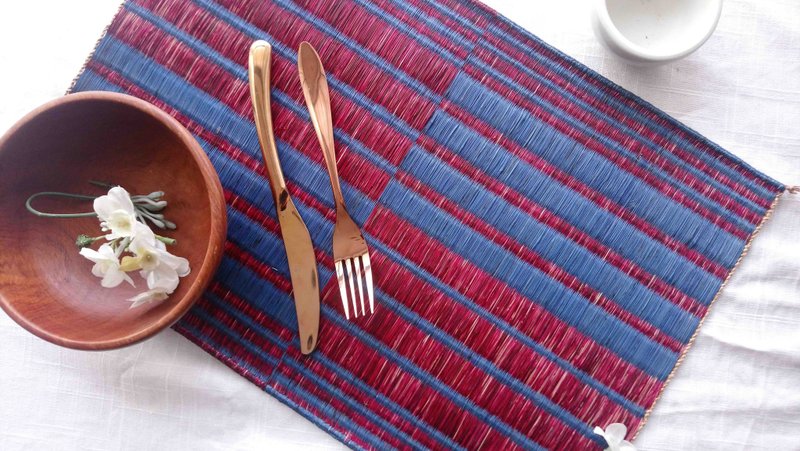 Set 2, Indigo Housewarming, Home Gifts, placemat, table mat, jute platemat - 桌布/桌巾/餐墊 - 環保材質 紅色