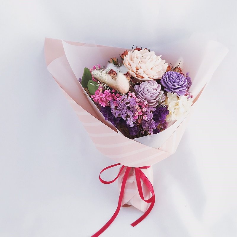Graduation bouquet pink sweet fragrance bouquet dry flower wedding small things blessing gift graduation gift - Dried Flowers & Bouquets - Plants & Flowers 
