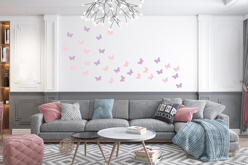 QuickFilm Wall Decoration Stickers (Butterfly) - ตกแต่งผนัง - พลาสติก หลากหลายสี