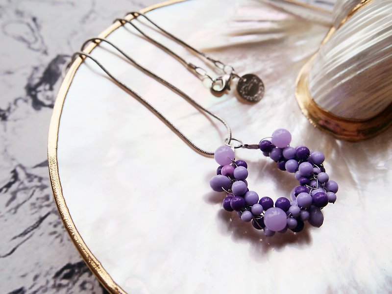Purple Jelly Series Cute Hand-woven Winter Pendant with Necklace BUP008 - Necklaces - Other Metals Purple