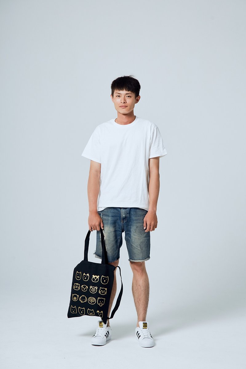 ZOO Tote Bag - Black Color 12oz - Messenger Bags & Sling Bags - Cotton & Hemp Black
