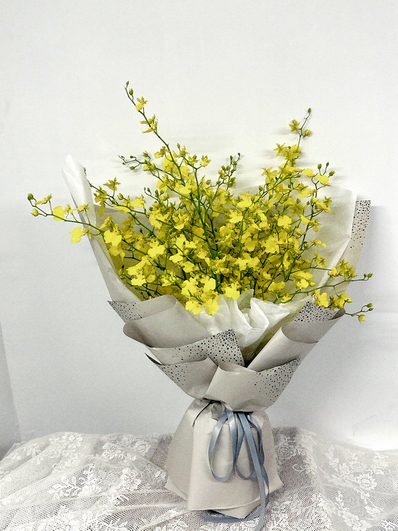 Dancing Orchid Bouquet Flower Bouquet supports customized special styles and colors - ตกแต่งต้นไม้ - พืช/ดอกไม้ สีเหลือง