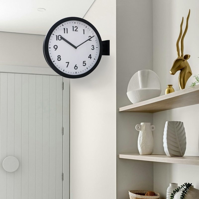 15-inch high-quality metal double-sided station clock - นาฬิกา - โลหะ สีดำ