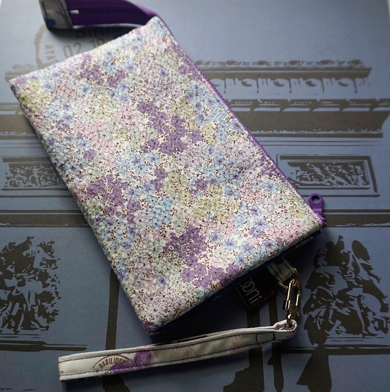 Japanese Purple Bubble Pattern Print Clutch Storage Bag - Toiletry Bags & Pouches - Cotton & Hemp Purple