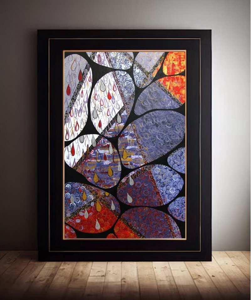 Abstract oil painting large size canvas contemporary art modern home wall décor - 壁貼/牆壁裝飾 - 其他材質 多色