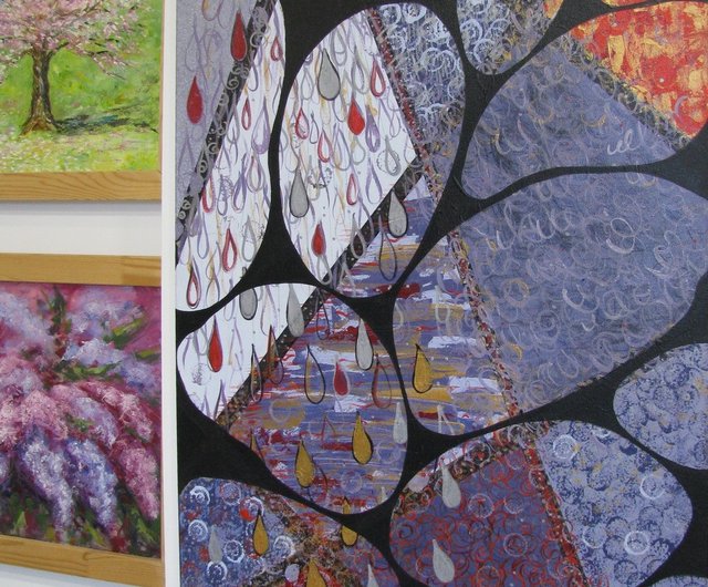 油絵 抽象画 現代アート モダン ハンドメイド キャンバス - 絵画
