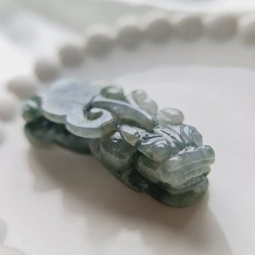 緣圓翡翠 冰紫飄花貔貅吊墜 | 天然緬甸玉A貨翡翠