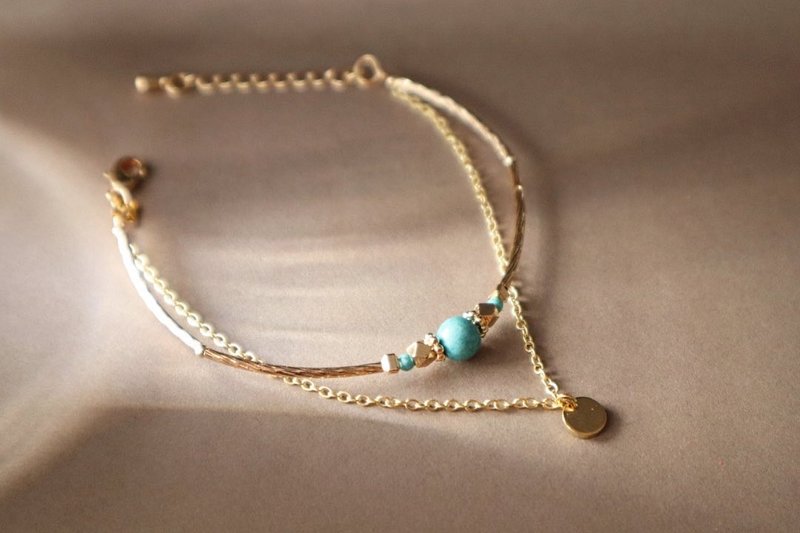 Stone Series IIl | December | Turquoise | Bracelet | Helps expression skills | communication skills - Bracelets - Crystal Green