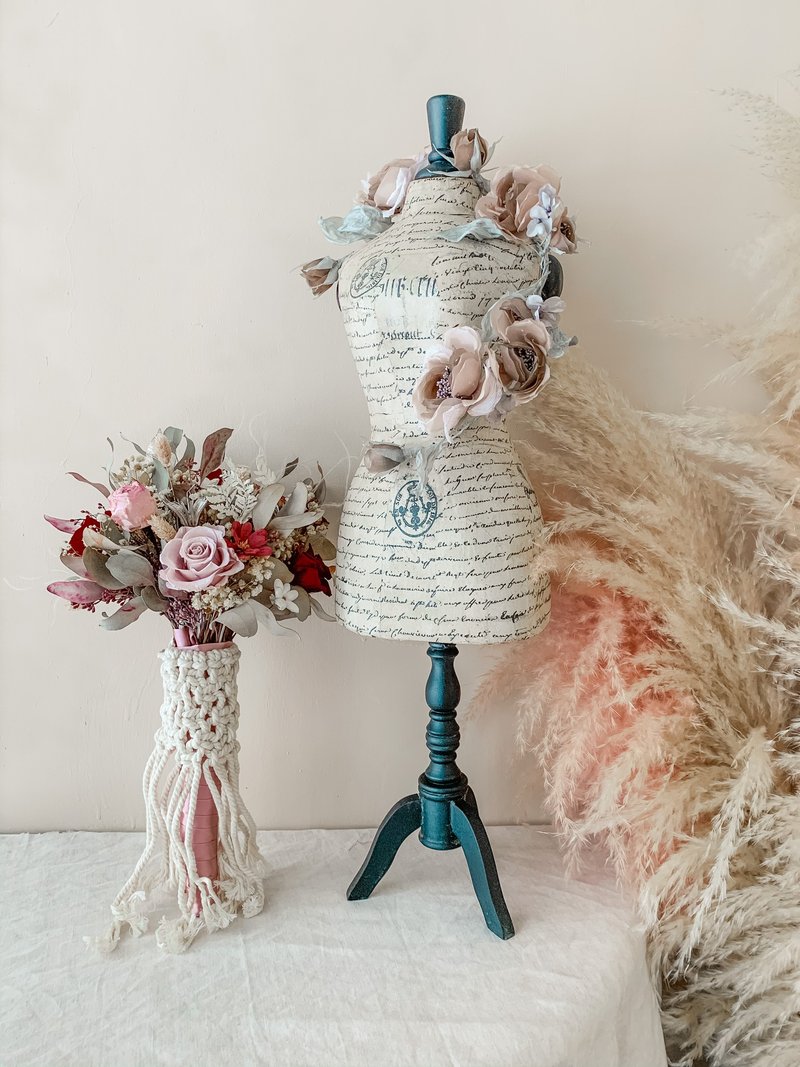 Textured bouquet with woven handles-can be divided into bouquets - ช่อดอกไม้แห้ง - พืช/ดอกไม้ 