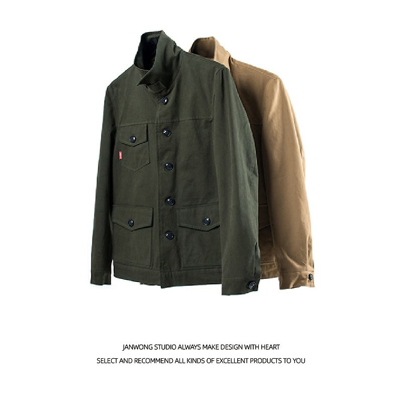 年末30％OFF JANWONG Collaboration Lined Printed Japanese Workwear Jacket Ameijiao Jacket - アウター メンズ - コットン・麻 