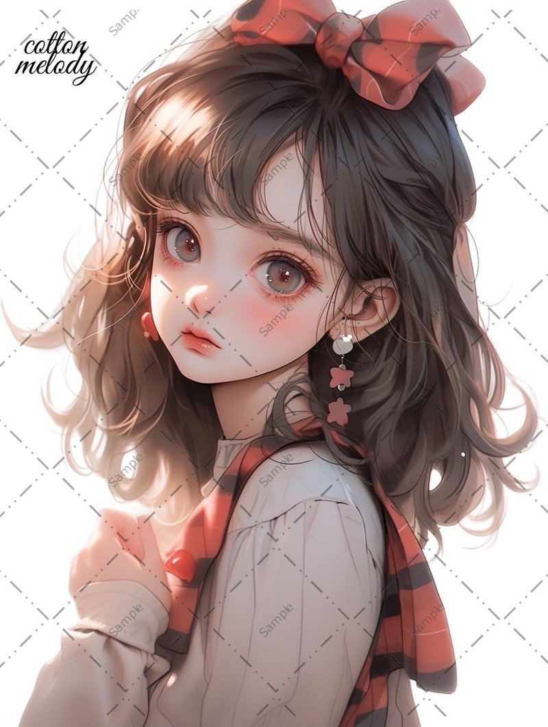 original sticker no.540 人物ステッカー オリジナルステッカー 人物ステッカー 女の子ステッカー オリジナル人物ステッカー - 貼紙 - 紙 