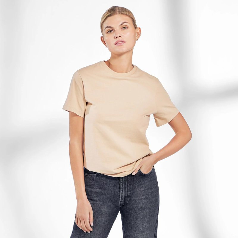 北歐極簡 - 100%有機棉經典圓領T恤 / 素Tee / T-shirt 女(奶茶) - 女 T 恤 - 棉．麻 