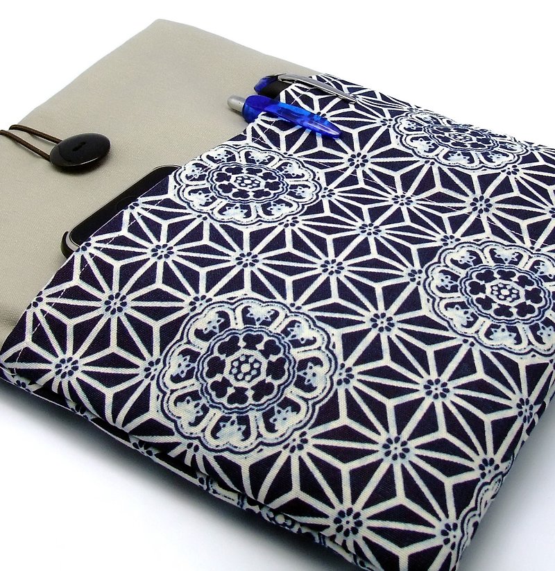 11" to 13" MacBook Pro case, MacBook Air cover, Surface RT Pro, Laptop, Custom tablet sleeve with 2 pockets PADDED (18) - Tablet & Laptop Cases - Cotton & Hemp Blue