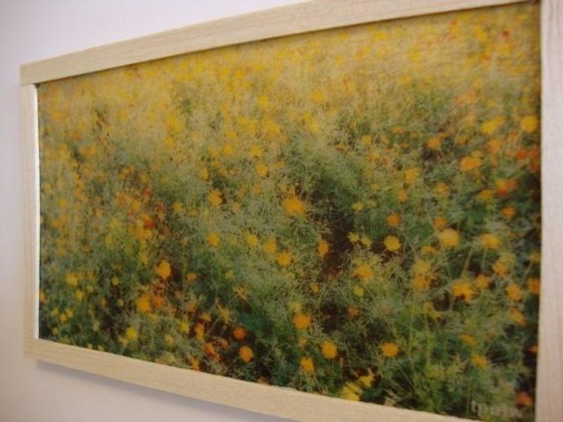 yellow flowers - 牆貼/牆身裝飾 - 木頭 黃色