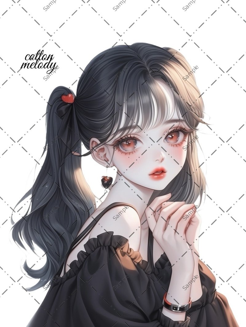 original sticker no.1568 人物ステッカー オリジナルステッカー 人物ステッカー 女の子ステッカー オリジナル人物ステッカー - 貼紙 - 紙 
