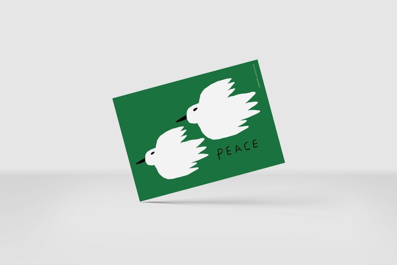 Peace card (A5/A6) - 卡片/明信片 - 紙 綠色
