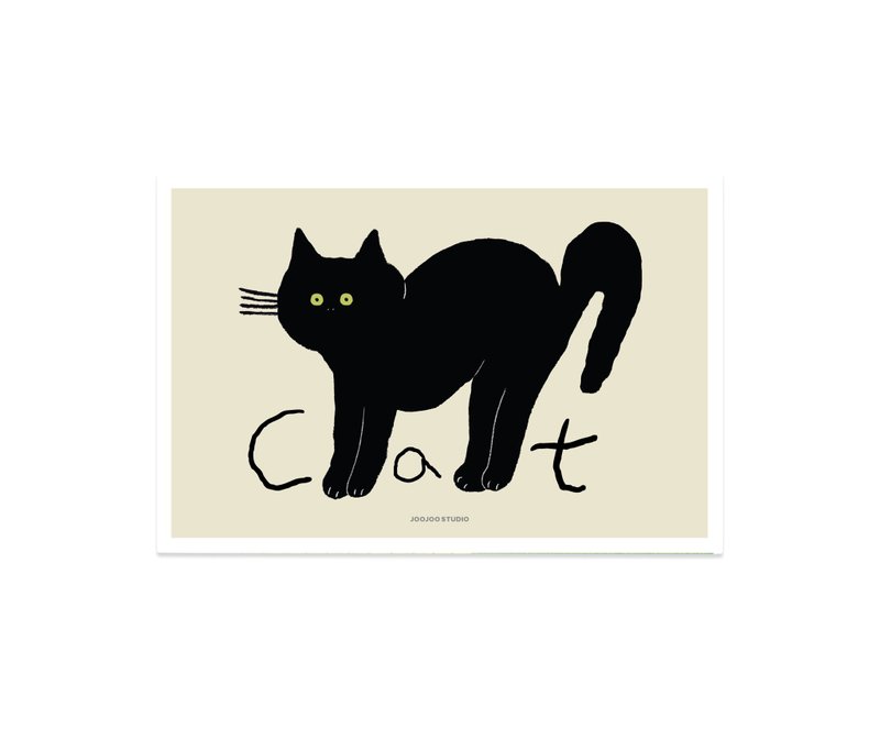 Stretching Cat card (A5/A6) - 卡片/明信片 - 紙 綠色