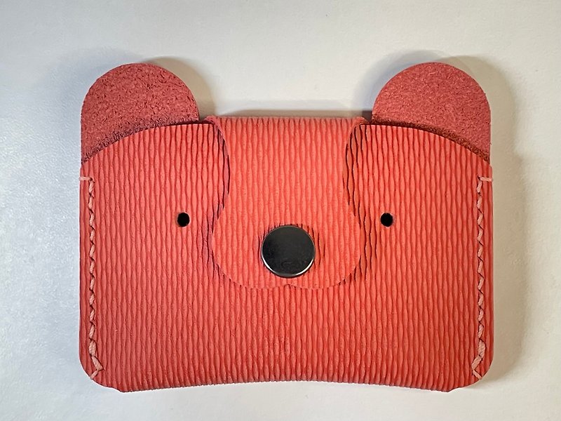 Genuine leather hand-stitched Shiba Inu card holder and business card holder - new colors will be released one after another - กระเป๋าใส่เหรียญ - หนังแท้ สีส้ม