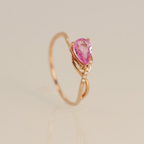 IRIZA Jewellery 18K金無限粉紅寶石鑽石戒指 Pink Infinity Sapphire Diamond Rin