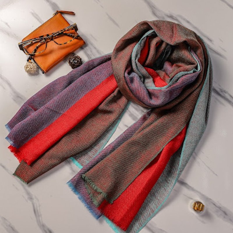 [Cashmere cashmere scarf/shawl] 100% cashmere, soft and comfortable, suitable for all seasons - Knit Scarves & Wraps - Wool Multicolor