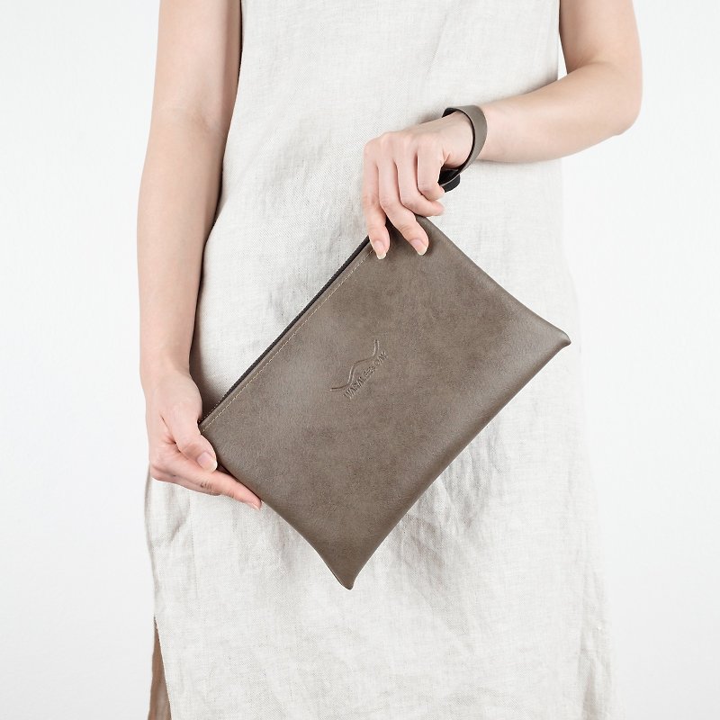 Taupe Pouch Bag - Other - Faux Leather Brown