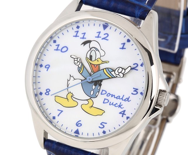 大人のディズニー腕時計 ドナルドダック 腕型針 シェル文字盤 シリアル