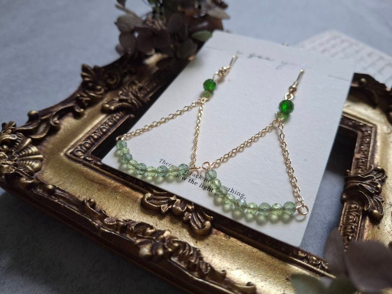 i sea you 克羅埃西亞－杜布羅夫尼克－綠磷灰、橄欖石 - 耳環/耳夾/耳骨夾 - 半寶石 