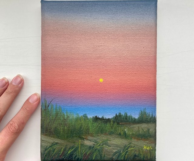 油絵 絵画 【ピンクの夕焼け】 油絵 絵画 【ピンクの夕焼け】 | HIROSHI1990