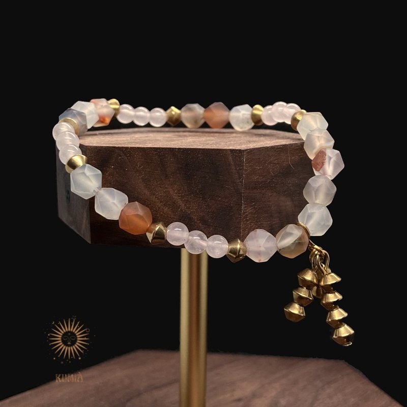 【Harvest Festival】Tree Agate & Rose Quartz Bracelet - สร้อยข้อมือ - คริสตัล 