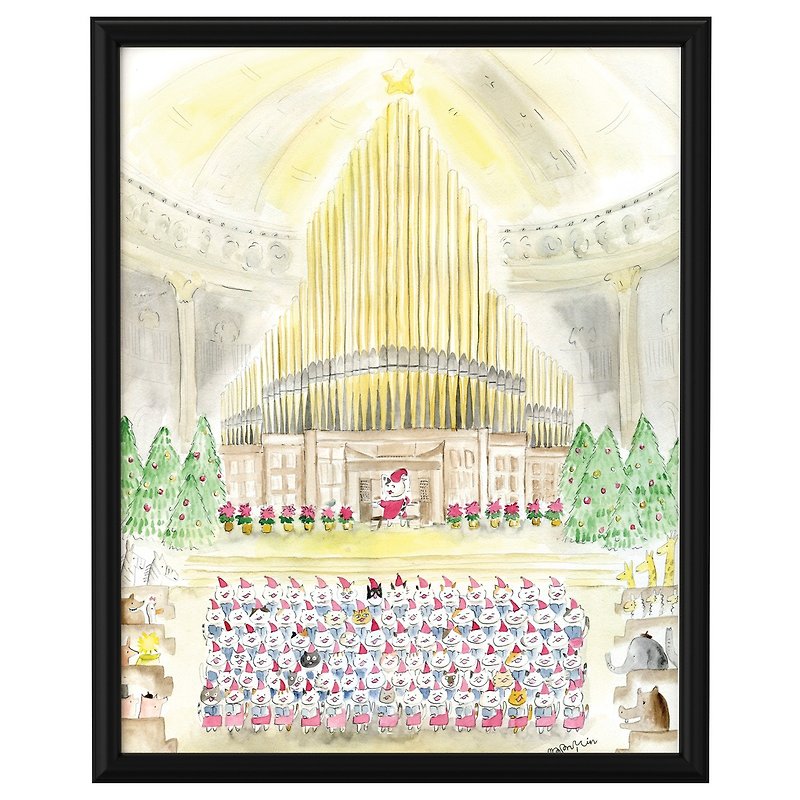 管風琴與合唱團聖誕音樂會海報40cmx50cm(不含框） - 海報/掛畫/掛布 - 紙 金色