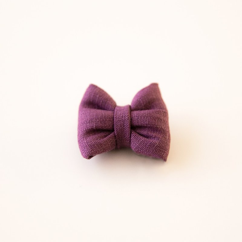 Hao Peng romantic purple bow pin-one pair of two-both children and adults can use - Other - Cotton & Hemp Purple