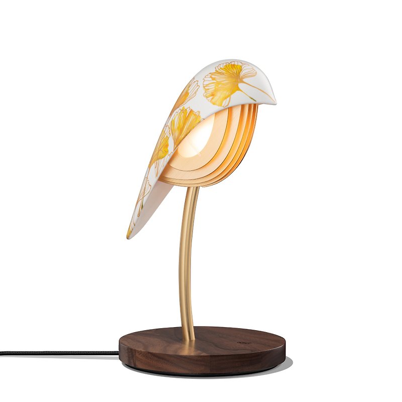 BIRD陶瓷觸控鳥燈-秋杏葉 (限量東方花園系列) - 燈具/燈飾 - 瓷 金色