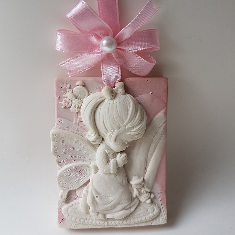 Aroma Stone wall plaque - Praying Angel Girl V.2 - Fragrances - Other Materials Pink