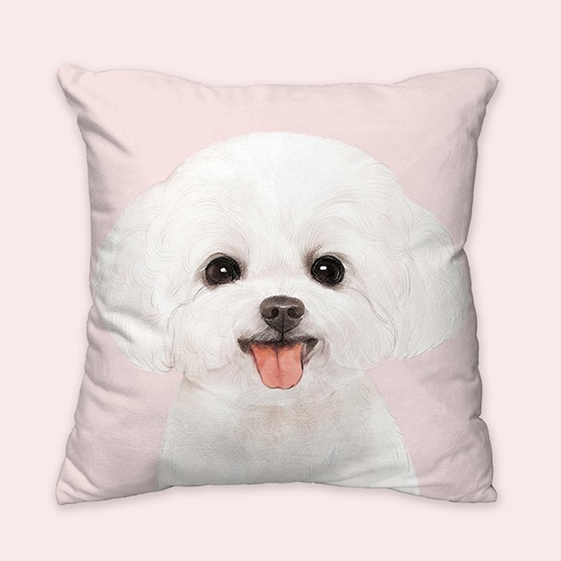 [I will always love you] Cute face white VIP dog animal pillow/pillow/cushion